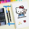 Conjunto de Canetas Aquarela com Ponta Dupla (Pincel e Ponta Fina) Lavável para Crianças Pincel de Arte para Pintura Secagem Rápida Cor Não Desbota Empilhamento Venda por Atacado
