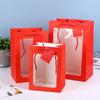 Bolso con ventana transparente, bolsa para envolver flores para el Día del Maestro, bolsa de regalo para feria, bolsa de regalo con ventana para muñeca acompañante