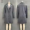 2025 Estilo Europeo y Americano Transfronterizo Invierno Amazon Cuadros Vintage Casual Elegante Abrigo de Longitud Media con Solapas para Mujer