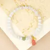 Pulsera de Piedra Ojo de Gato Hielo Pulsera Luna Blanca Estudiante de Aspecto Caro Fiesta Sencilla DIY Cuentas Sueltas Regalo de Cristal para Mujer