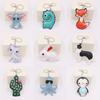 Lindo llavero de cuero con diseño de animal de dibujos animados para bolso de mujer, colgante para coche, llavero para teléfono móvil, accesorios de ropa al por mayor
