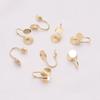 Material de clip para oreja de bobina de mosquito de oro de 18k que conserva el color, parche plano de 8 mm, accesorios al por mayor para clip de oreja para arete hecho a mano DIY