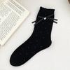 Calcetines para Mujer Primavera y Verano Estilo Coreano Ins Lazo Otoño e Invierno Estilo Ballet Calcetines de Media Pantorrilla para Mujer Lazo Encaje Calcetines de Algodón Transpirables