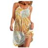 2021 nuevo patrón abstracto tipo peto impresión 3D urbano ocio vestido de playa para mujer cintura media vestido largo