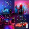 Luz de Ambiente Hexagonal RGB Sala de Juegos KTV Gimnasio Bar Ritmo Musical Fiesta Sala de Juegos Lámpara de Pared de Panal