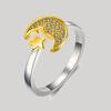 Anillo Circonita Luna Estrella Estilo Japonés y Coreano Ins Moda Elegante Elegante Anillo Luna Fantasía Venta al por Mayor