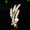Nuevo Traje de Trigo Broche para Hombres y Mujeres Sentido de Alta Calidad Perla de Zirconio Corsage de Trigo Moño Pines de Accesorios de Moda