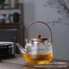 Panela de viga de grão vertical de nogueira cercada para cozinhar chá chaleira espessada de grande capacidade panela de vidro resistente a altas temperaturas alto teor de borosilicato