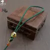 Pulsera de Jadeita con Pulsera Tejida de Ágata para Llaves y Teléfono, con Inscripción de Seis Caracteres