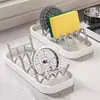 Estante de jabón de acero inoxidable para baño, escurridor de jabón con bandeja, estante de almacenamiento para cepillo de lavar platos y esponja de cocina