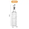Garrafa de Vidro Transparente para Temperos com Bico de Abertura e Fechamento Automático, Garrafa de Óleo à Prova de Vazamentos para Armazenamento na Cozinha Doméstica, Jarra para Molho de Soja e Vinagre Atacado