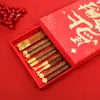Palillos de Año Nuevo Palillos de Madera para Alitas de Pollo Caja de Regalo 10 Pares Caja de Regalo de Sándalo Rojo Embalaje Año del Caballo Palillos de Madera Sin Pintura Sin Cera
