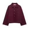 ZA Ropa de Mujer de Comercio Exterior Transfronterizo Europa AliExpress Venta Caliente Botón Holgada Casual Solapa Chaqueta Corta