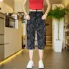Pantalones Cortos Holgados de Pierna Recta para Hombre Verano 2025 Nueva Tendencia de Moda Jacquard Seis Bolsillos Casuales Pantalones para Hombre