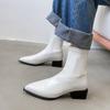 Zapatos de mujer de talla 35-44 talla grande 41 Botines cortos de invierno de punta Botas finas de tacón grueso para mujer tacón medio Botas Martin para mujer 41-43