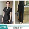 Traje Profesional de Verano de Manga Corta para Mujer, Blazer Pequeño con Pantalones, Uniforme de Trabajo para Gerente de Hotel, Recepción, Joyería, Atuendo de Negocios