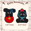 Patches de Tecido Autoadesivos de Animais em Desenho Animado para Roupas, Patches de Bordado da Moda DIY para Moletons, Jaquetas de Penas, Chapéus e Cachecóis