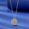 Collar de acero de titanio de trébol de cuatro hojas una cadena para la clavícula de amor multi-uso apertura y cierre no se decolora diseño de lujo ligero de nicho