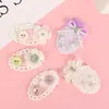 Tela de encaje ovalada de malla Adhesivo Botones de perlas Tela bordada fresca Etiqueta de tela Accesorios para ropa de niños DIY