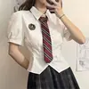 Traje JK Verano Nuevo Mujer Estilo Británico Estilo Preppy Falda Dos piezas Reductor de Edad Estilo Coreano Uniforme Escolar