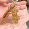 Chaveiro Urso de Diamante Celebridade da Internet Criativo Feminino Fofo Criativo Exquisito Urso Pingente de Chave de Carro Pingente de Bolsa