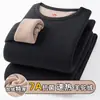 [Atacado Internacional] Conjunto de Roupa Íntima Térmica Masculina Outono e Inverno, Gola Alta Meio, Forrado com Fleece, Espessado, Resistente ao Frio, Conjunto de Cima e de Baixo para Outono