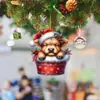 Novo Pingente de Carro de Bezerro de Natal Acrílico Plano Fofo Transfronteiriço Decoração Ornamento de Natal