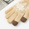 Guantes de punto con copos de nieve y jacquard con pantalla táctil, cálidos guantes de lana para mujer, en stock, venta al por mayor
