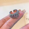 Anillo de Fuegos Artificiales de Perlas Pop con Diseño de Nicho Estilo Coreano, Anillo Abierto Minimalista Apilable Chapado en Cobre Oro Real