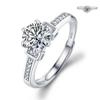 Anel Popular Transfronteiriço de Diamante Moissanita Imitação para Mulheres, Joias de Moissanita, Anel de Zircônia, Anel de Diamante, Aliança de Casamento, Anel de Casal