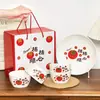 Juego de Vajilla de Cerámica para Cena (Tazón y Plato) Caja de Regalo Regalo Práctico para Evento de Apertura para Clientes Souvenir de Promoción Empresarial