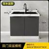 Gabinetes de cocina con encimera de pizarra, gabinetes domésticos de mármol, gabinete para estufa integrada, gabinete simple y económico para vivienda de alquiler