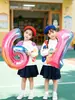 Adecuado para el Día del Niño Globos de Colores con el Número 61 Decoración para Escuela y Jardín de Infantes Montaje de Ambiente y Sesiones de Fotos