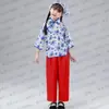 Traje de actuación de niña de aldea para niños Recolección de té Danza Yangge Hermana agricultora Traje de Aqing Niña pequeña Étnico
