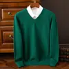 Suéter para Hombre Transfronterizo Cuello en V Prendas de Punto para Hombre Top Holgado Talla Grande Capa Base Suéter para Hombre Top Capa Base para Hombres