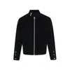 Chaqueta Harrington de Vuelo Retro Americana de Nicho Color Marrón Maillard con Cuello Alto Cleanfit Corta para Hombre