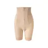 Pantalones moldeadores de alta gama, de tiro alto, con compresión fuerte, cierre de cremallera y detalles de botones, diseñados para ceñir la cintura, levantar los glúteos y aplanar el abdomen, creando un efecto adelgazante y moldeador