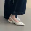 Primer Encuentro con los Elegantes Sandalias de Lazo Estilo Francés para Mujer, Zapatos Suaves de Tacón Bajo con Tira Trasera Estilo Brogue