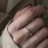 Anillo de Estrella de Cinco Puntas para Mujer Lujo Ligero Diseño de Nicho Alto Nivel Estilo Coreano Anillo Sencillo de Plata para Dedo del Pie Anillo Sencillo para Dedo del Anillo Estudiante