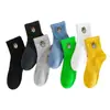 Calcetines cityboy para hombre y mujer, estilo coreano, diseño de dados con bordado ins de moda, calcetines de algodón transpirables de media pantorrilla para skateboard deportivo de alta calle personalizados