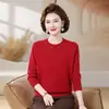 Ropa de Otoño para Mujeres de Mediana Edad y Mayores, Suéter Elegante de Manga Larga para Otoño, Suéter Básico Elegante de Punto para Madres de 50 Años