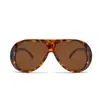 Gafas de sol de moda con montura grande para mujer, Nuevas gafas retro europeas y americanas tipo sapo para caras grandes, Aspecto adelgazante, Gafas de sol con protección UV y antirreflejos para hombre