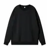 Camiseta crew neck de moletom terry, tamanho europeu e americano, plus size, marca trendy, cultural, sweatshirt unissex de corte solto com logo