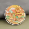 Monedas conmemorativas de ciudades, recuerdos turísticos, monedas coloridas en relieve con paisajes arquitectónicos de Beijing, Shanghái y Nanjing, monedas conmemorativas coleccionables