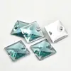 Resina Cuadrado Cosido a Mano Pedrería Fondo Plano Doble Agujero Hebilla Plana Piedras Cosidas a Mano Decoración de Ropa DIY Accesorios de Joyería con Pedrería