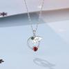 Colgante de plata esterlina 925 para mujer, cadena de clavícula Mori geométrica original de Navidad, colgante de hoja de amor