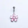 Nuevos Anillos para Ombligo Rosas con Lazo Estilo Europeo y Americano, Diversas Joyas para Piercing con Circonitas de Gran Venta, Accesorios para Anillos de Ombligo