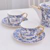 Série Flor de Hortênsia Dijia Moda Europeia Transfronteiriça Luxo Leve Conjunto de Chá para Café da Tarde Escritório com Uma Peça Dupla e Pires