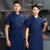 Roupas de trabalho para chef de catering femininas de verão cozinha de hotel restaurante ocidental casa de chá respirável traje de chef manga curta de alta qualidade