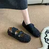 Sapatos Mary Jane, femininos, bico quadrado, estilo retrô de bolinhas, novos sapatilhas de bico raso, sapatos baixos, estilo coreano outono 2026, sapatilhas de balé